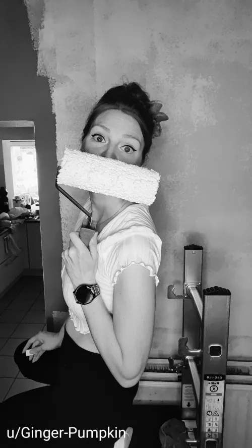 Strong women paint their own walls in crop tops🤍💪🏼 by Ginger-Pumpkin