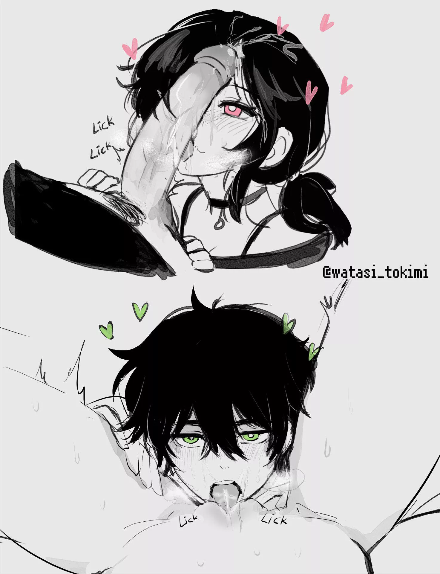 Taking turns to lick posted by Fluffy_Dick899