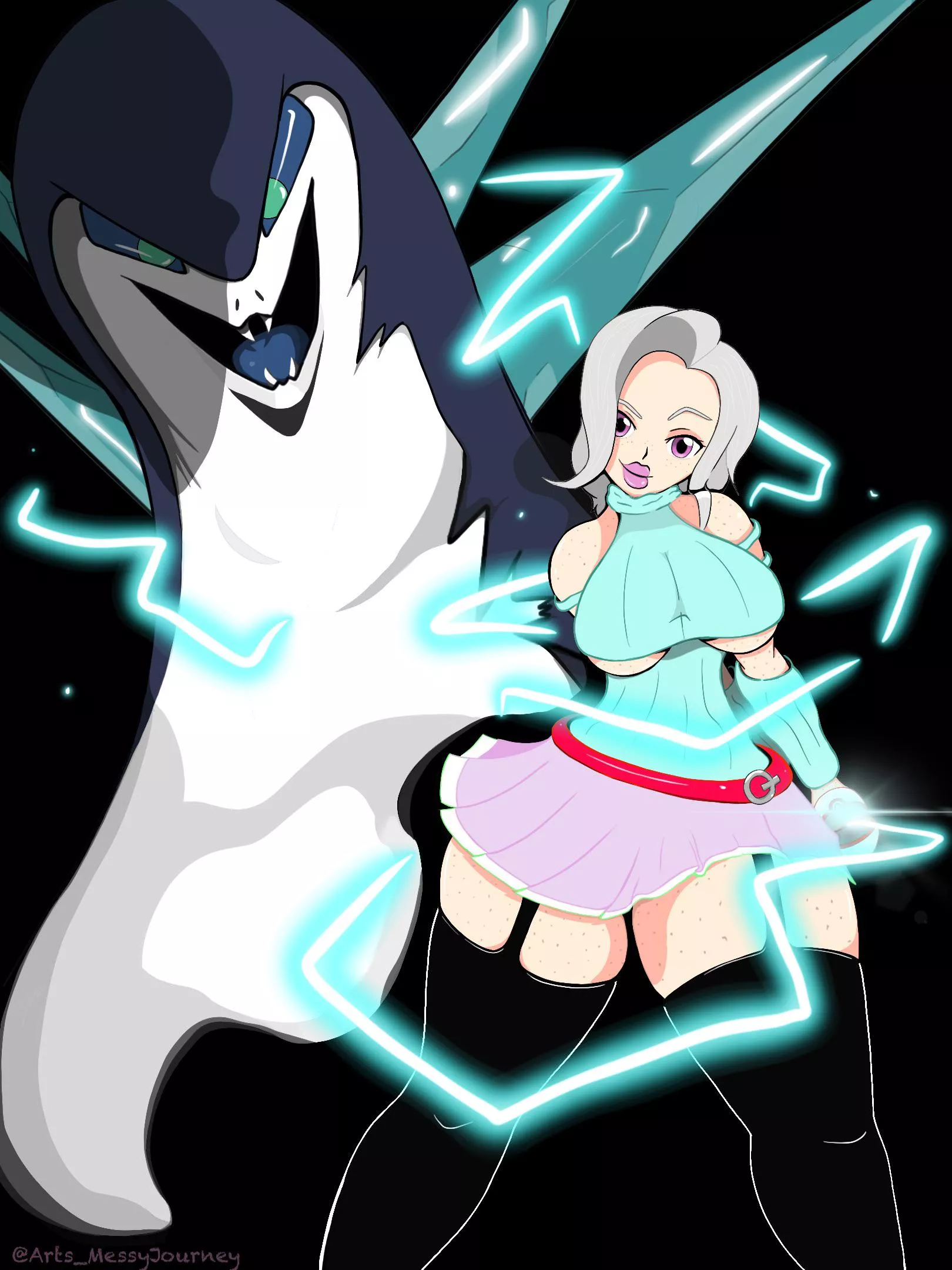 Trainer and Fakemon posted by Arts_Messyjourney