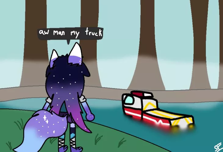 Aw man her truck :( by DifficultHydra