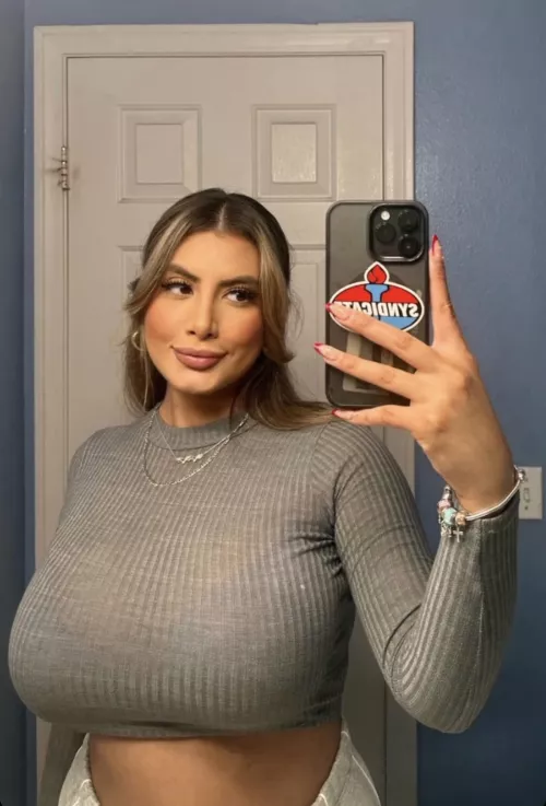 Busty in grey by anonymous123456_