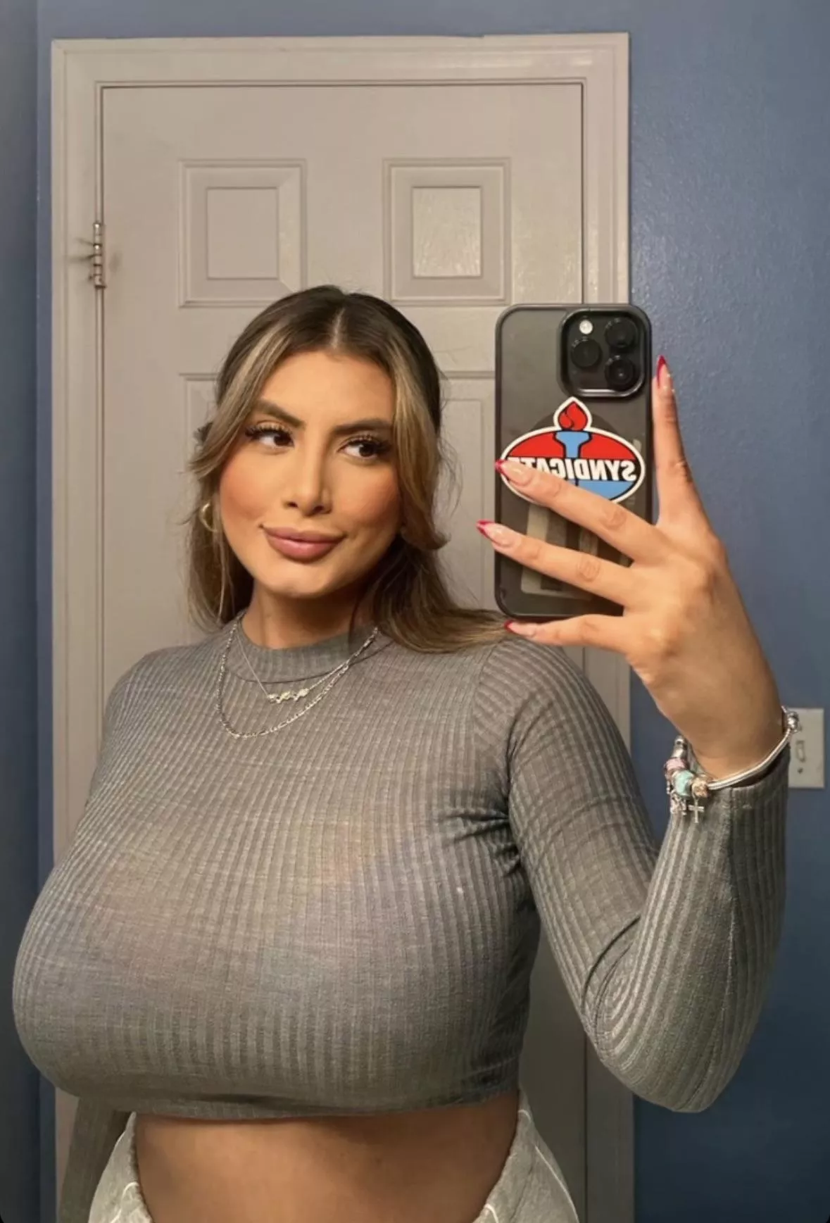 Busty in grey posted by anonymous123456_