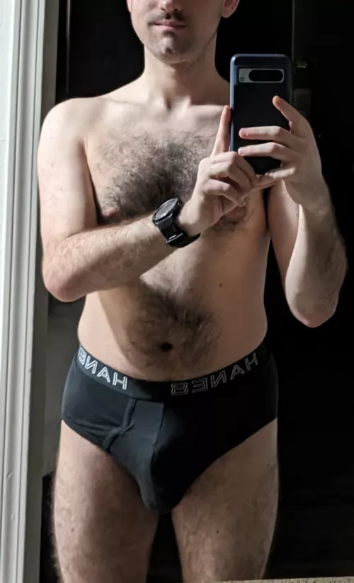 Can't sleep, so here's a selfie of me in my black briefs by Rod-Hard7