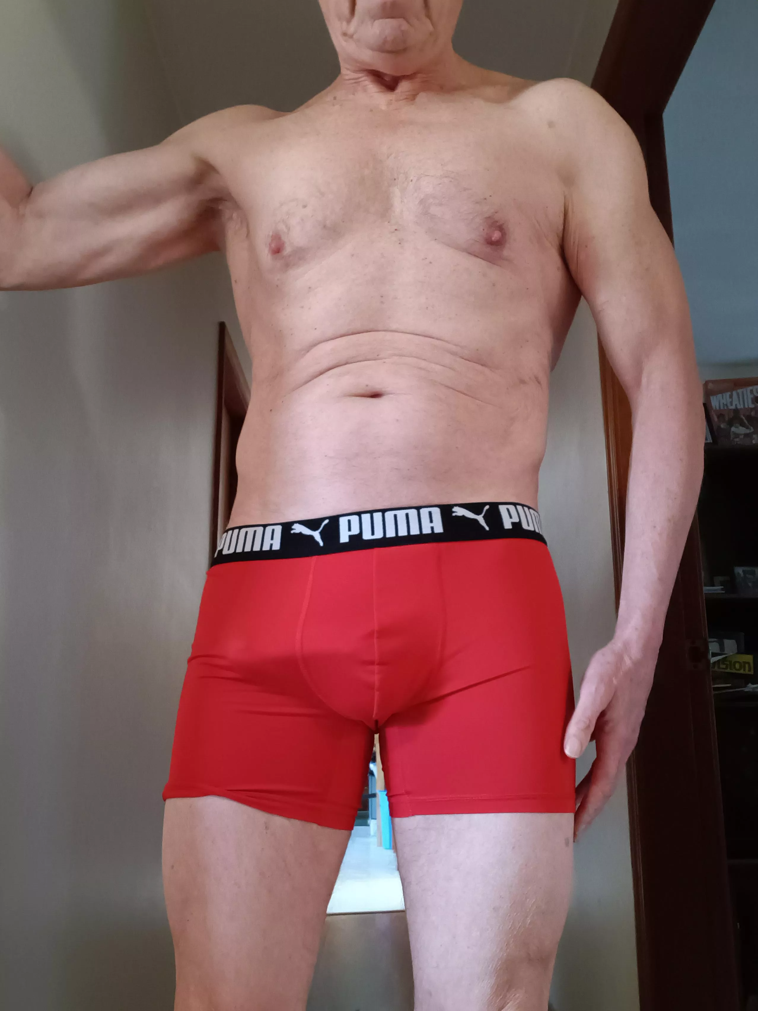 I hope this is a decent bulge for a 66 year old... posted by funfitnessdude