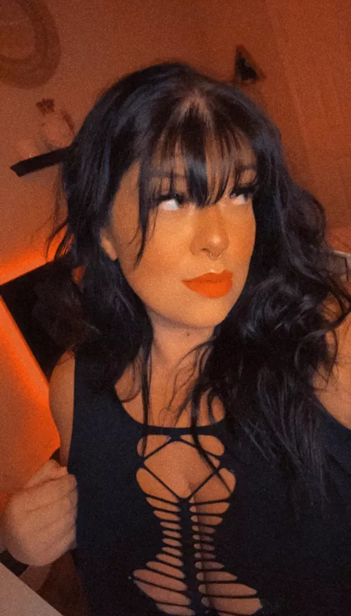 nothing like a red lip on a chubby girl with bangs  by Brilliant_Etiquette