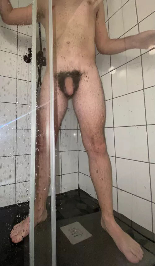 Surprised in the shower by a friend... didn’t have time for covering my privates. I was really worried because he took a pic of the moment 😩 by andy990aaa90