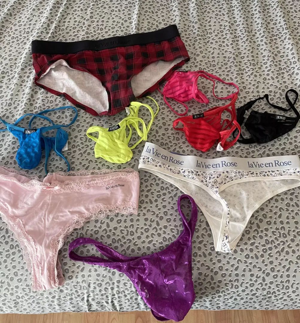 Which pair should I make him wear for his big meeting tomorrow? 😈💦 posted by Anastasia69foryou