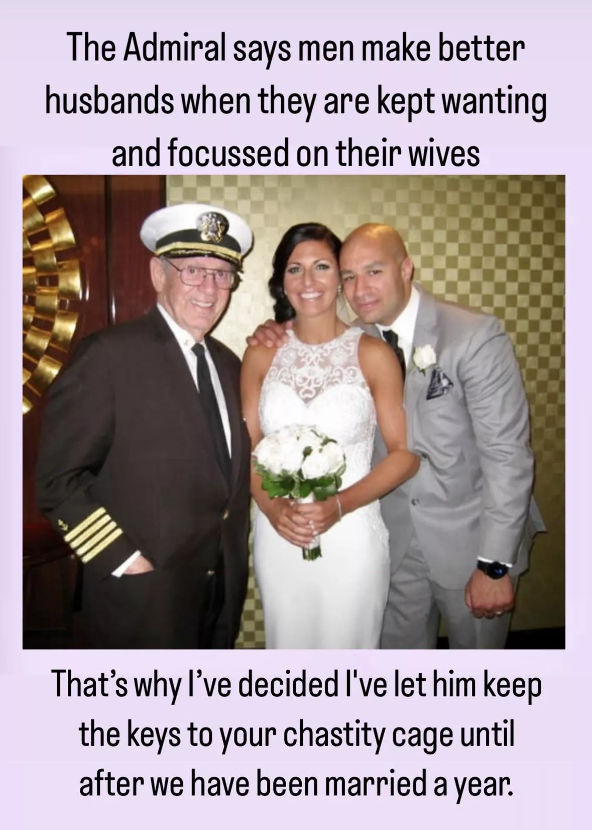 Better listen to the man posted by keyholdercaptions