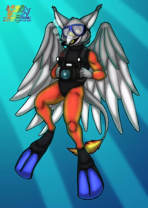 Ever seen a scuba diving gryphon before? This one courtesy of Aires Gryphon on FA. by ReddColoV1
