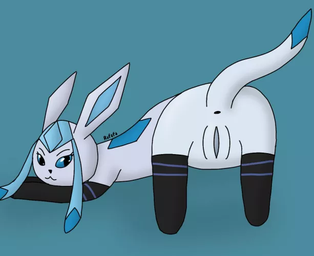 [F] (OC) Thick ass Glaceon in black thigh highs presenting her pussy ;3 by Rafafa69