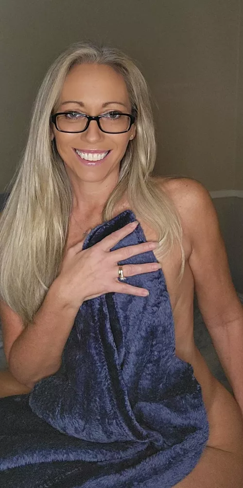 How about a blue blanket with a naked blonde and a smile? (51F) by Unhappy-Peak2683