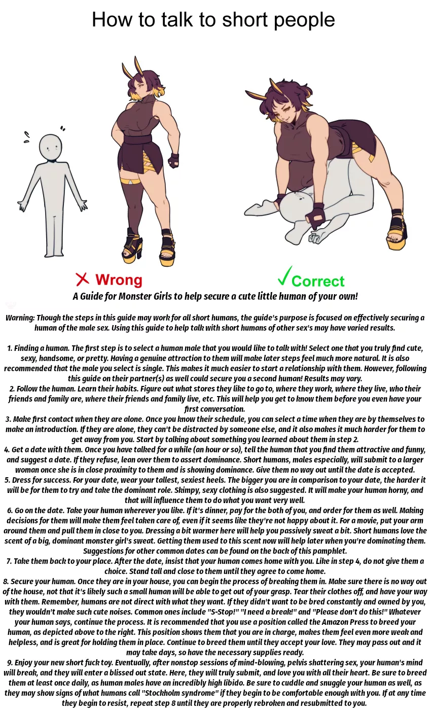 How to talk to short people [Dom Girl] [Size Difference] [Intimidation?] [Dubcon] Artist: skullworms (Reuploaded post Imgur purge) posted by Desira_Stoned