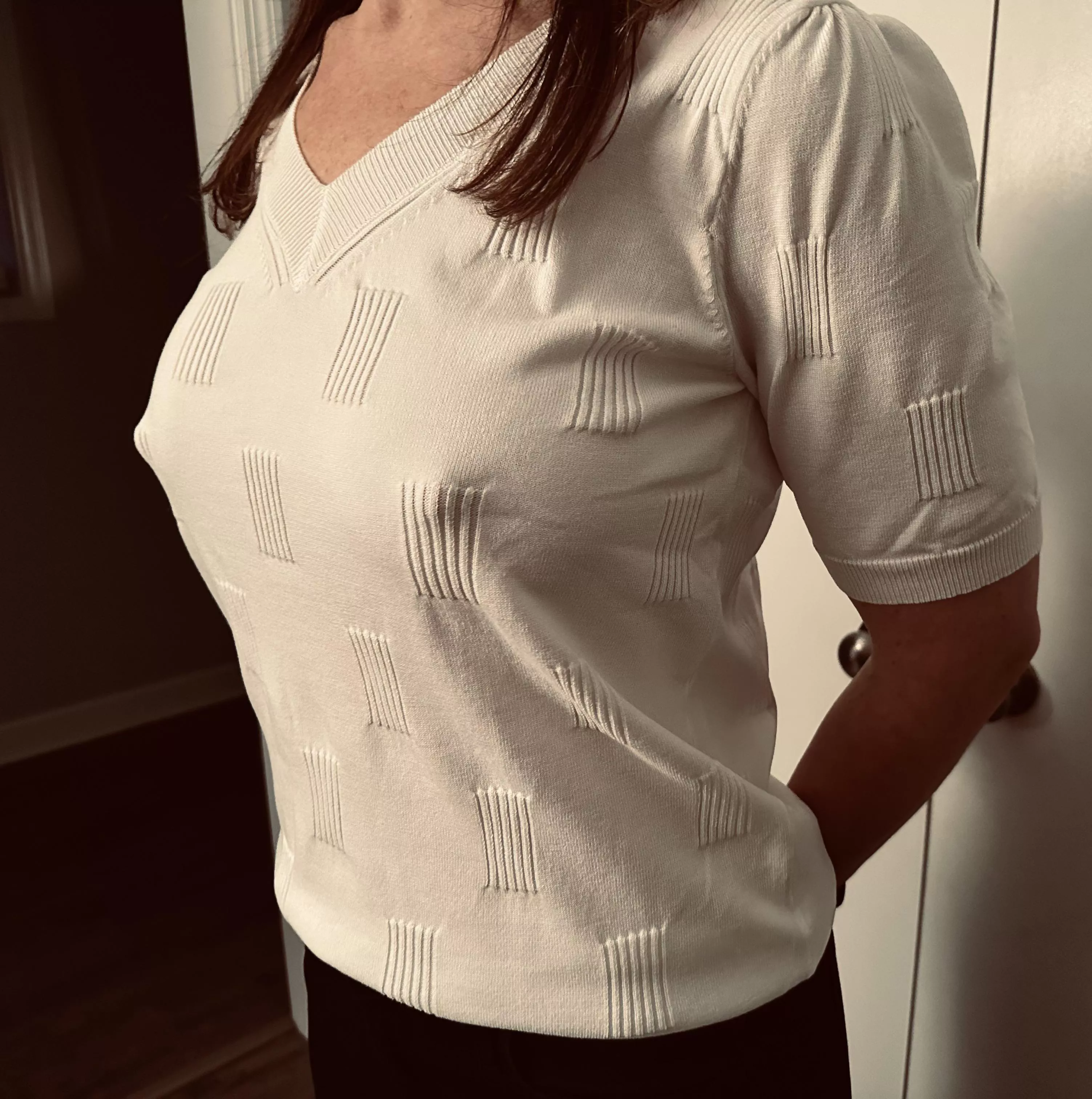 If I wear this sweater with a bra… just another day. If I skip the bra, I’m suddenly feeling quite horny. posted by bexploring4fun