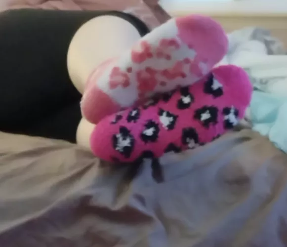 Mismatched fuzzy socks on this cold rainy day  by Sexy_feet3