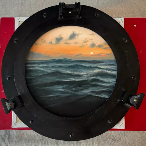 Porthole painting in progress by FlyingBuilder