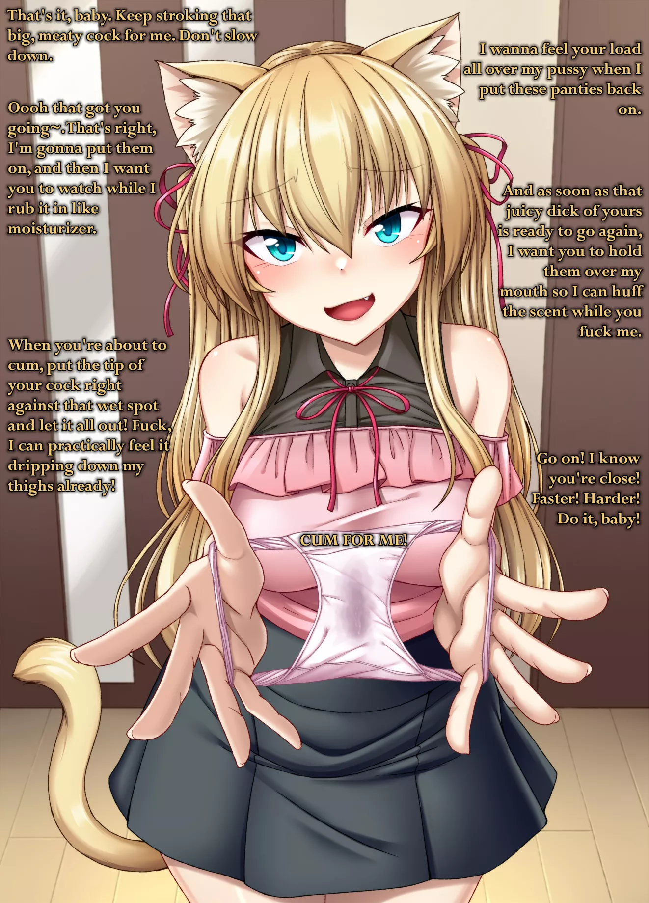 She has a special request for you. [Cum fetish] [Masturbation] [Encouragement] [Cum on panties] posted by Maniac523