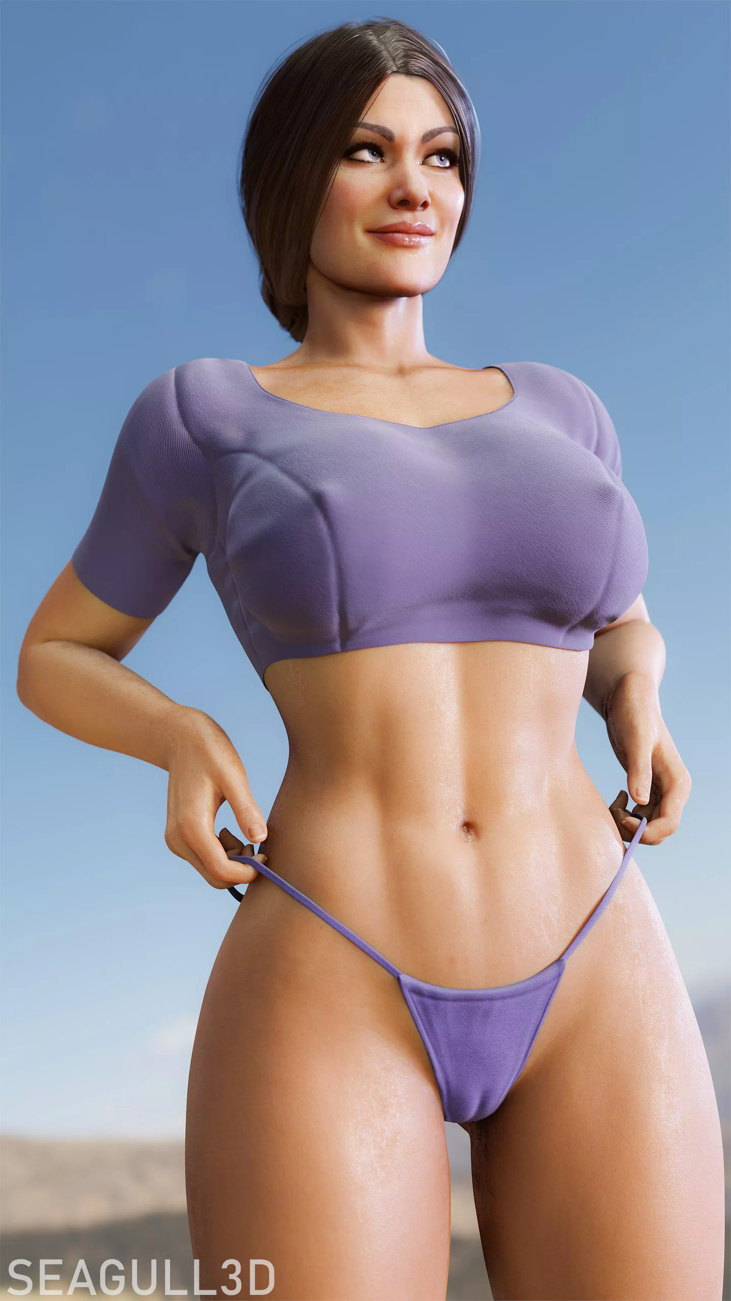 Wonder Woman on vacation (Seagull3D) [DC] posted by Kuro-Oji