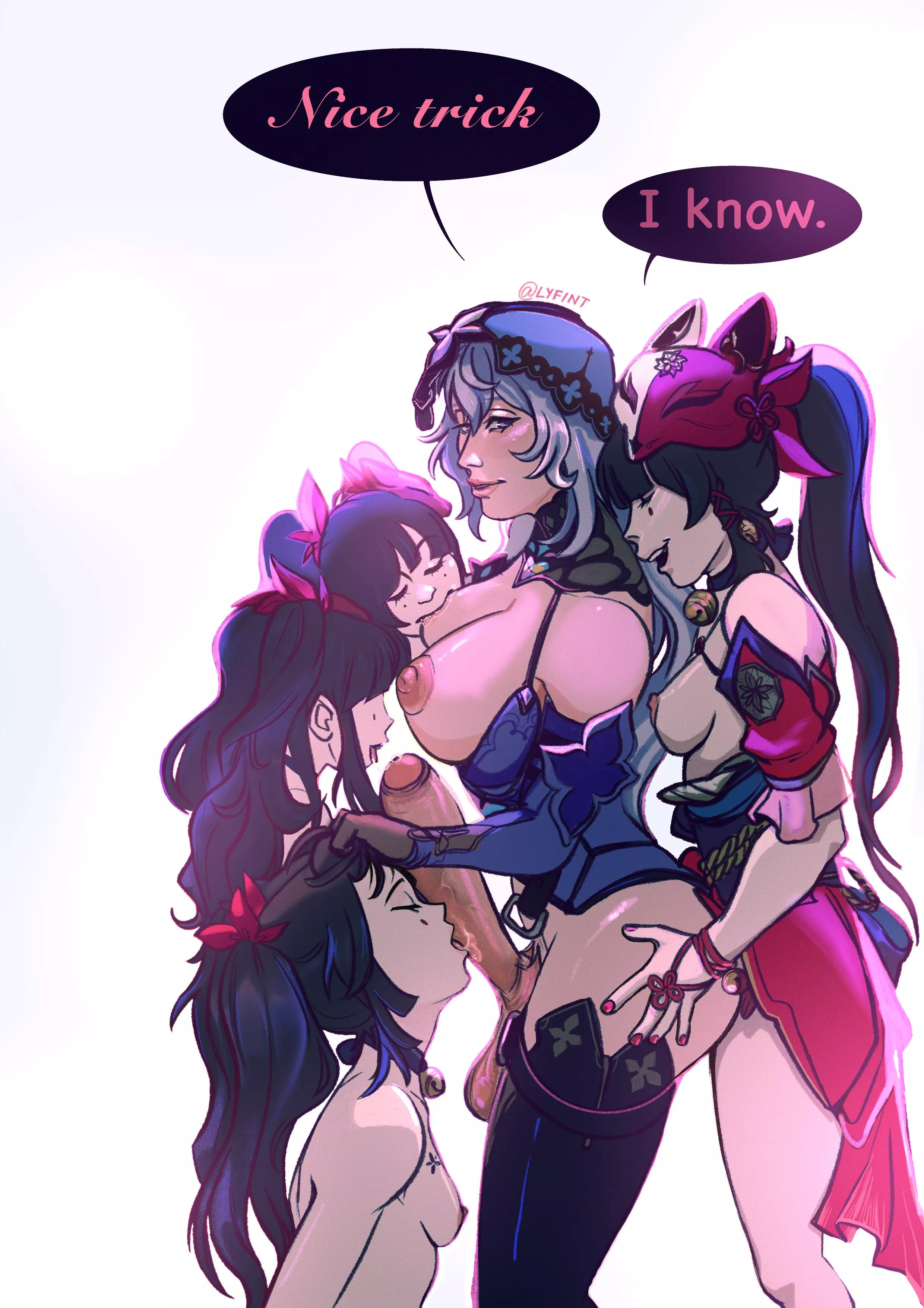 Black Swan and Sparkle playing together (Lyfint) [Honkai Star Rail] posted by lyfint