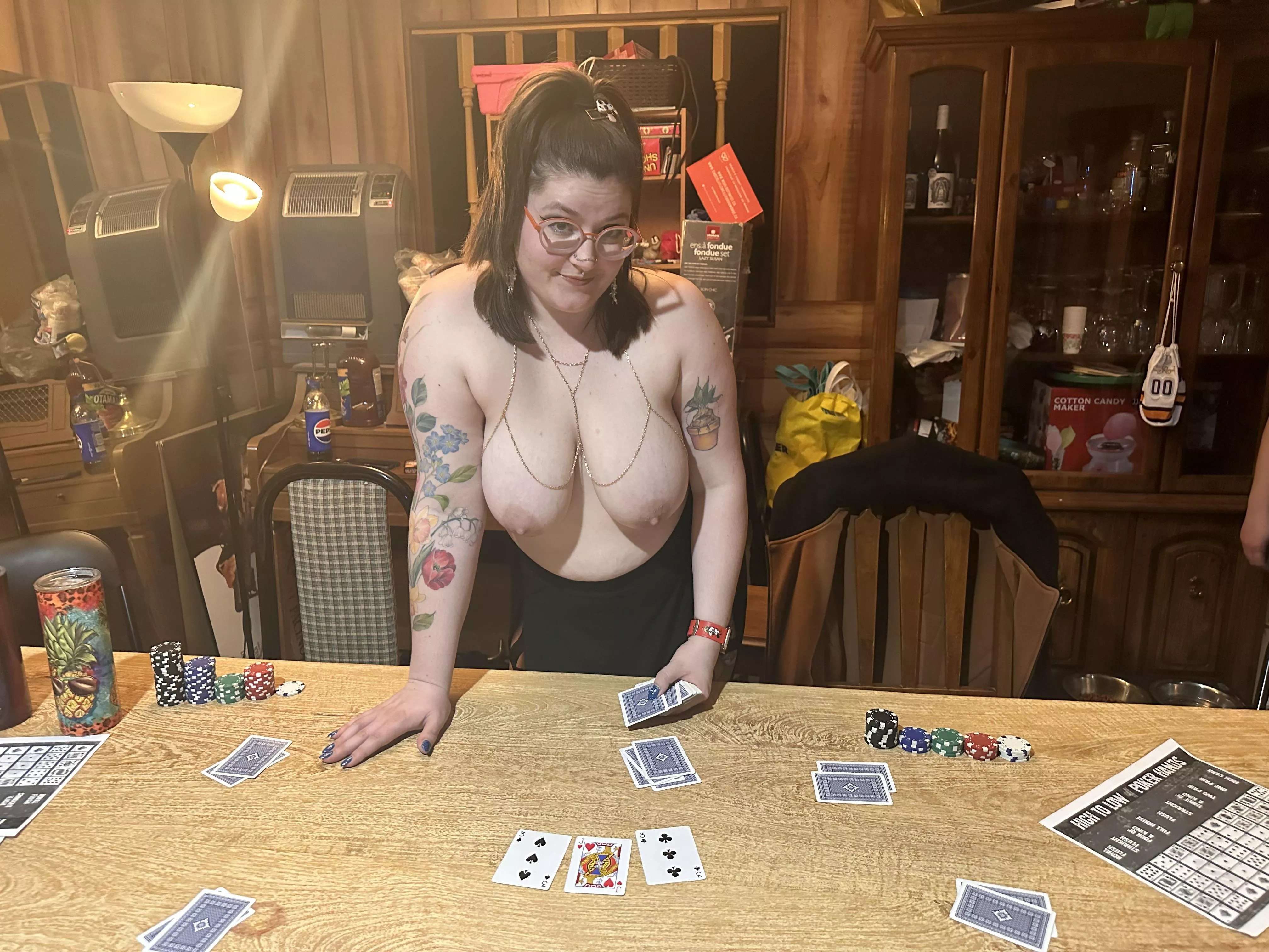 Got a request to be a topless dealer, of course I said yes. posted by zaphods_third_head