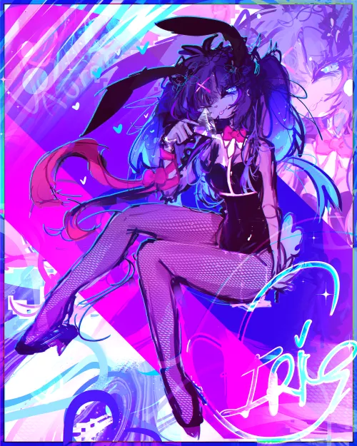Iris in the Rabbit hole outfit! (OC) I'm the artist <3 by VoidedAurora