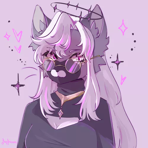 a cat around the corner [OC] by floofmoons