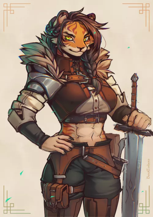 Berserk Tigress (art by me) by CerberaManghas