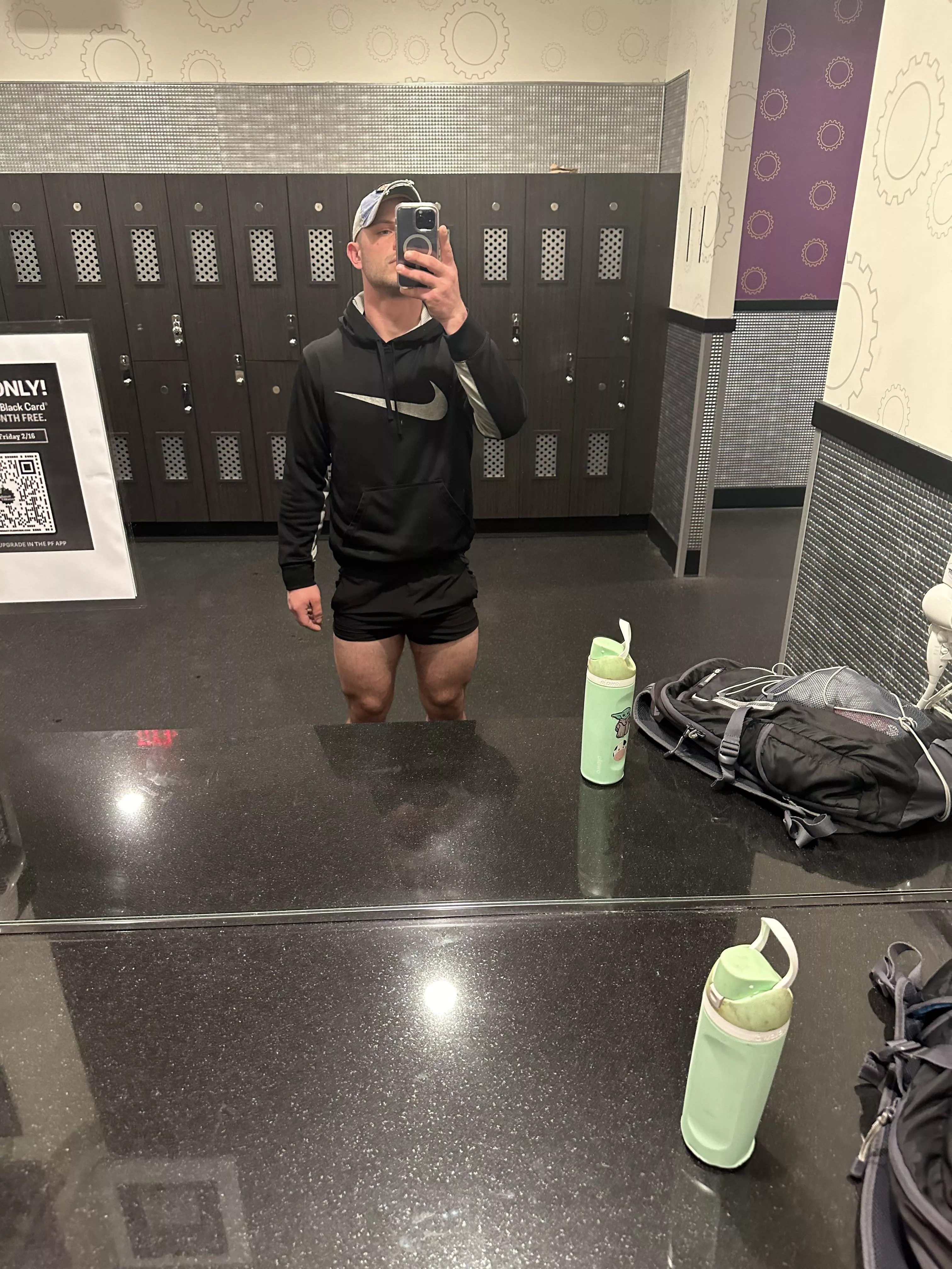 Gym shorts make a little bulge  posted by Southern_Vast_1203
