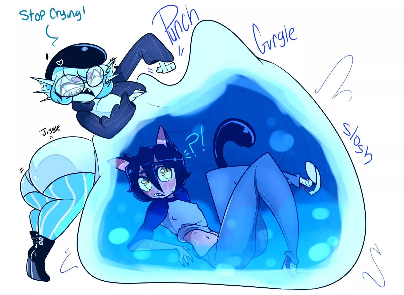 {image} commission piece fish and cat boy vore [art by me] posted by KoffinBatz