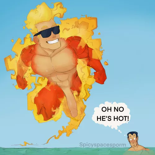 Jonny Storm impressing Namor by Spicyspacesporm