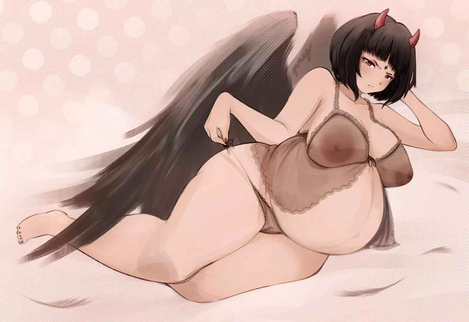 Kasumei the Pregnant Demoness (OC) [@pregbelly] posted by HeavyLancerthe8th