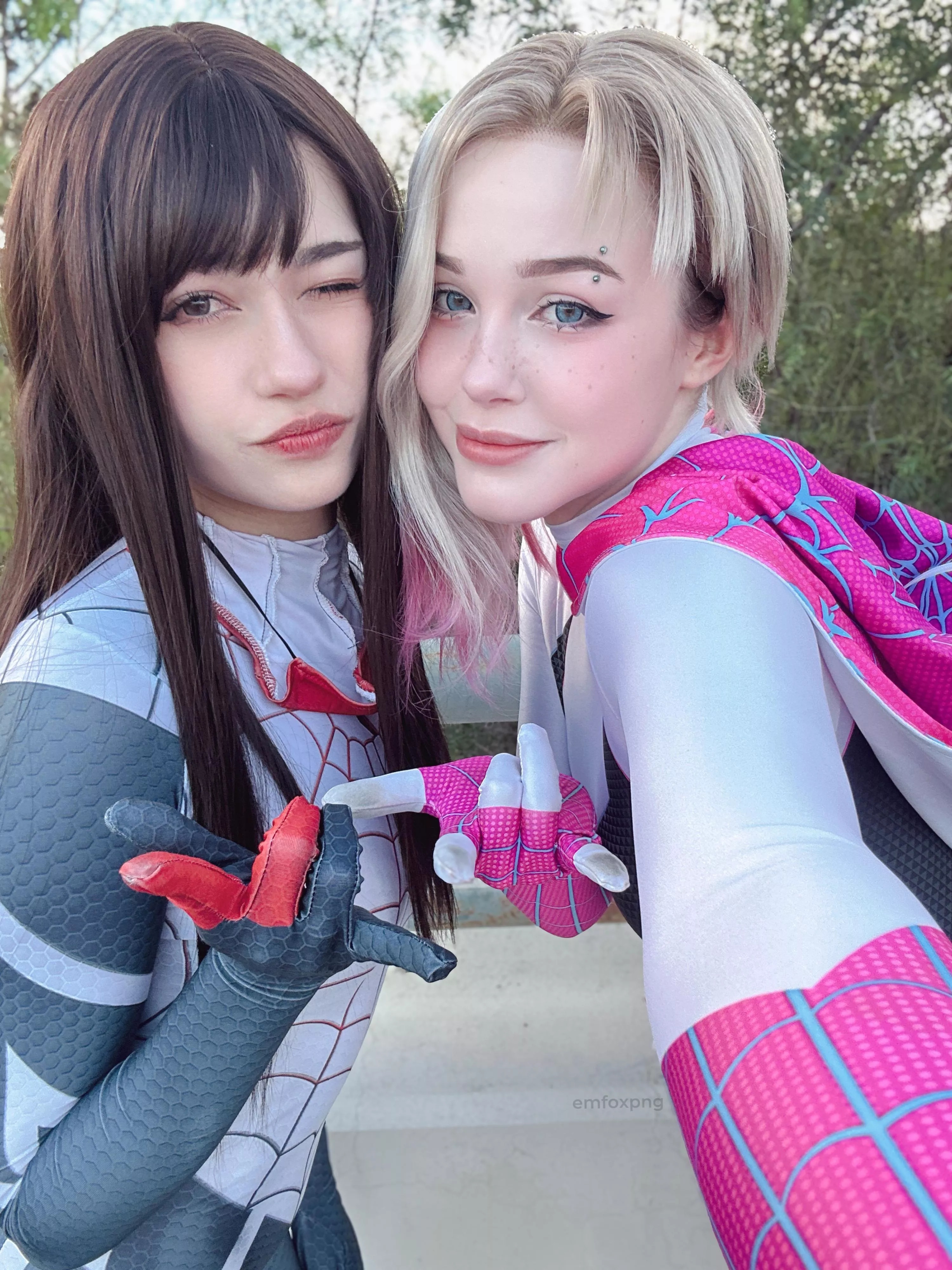 My Gwen cosplay with my friend as Silk posted by Emfoxpng