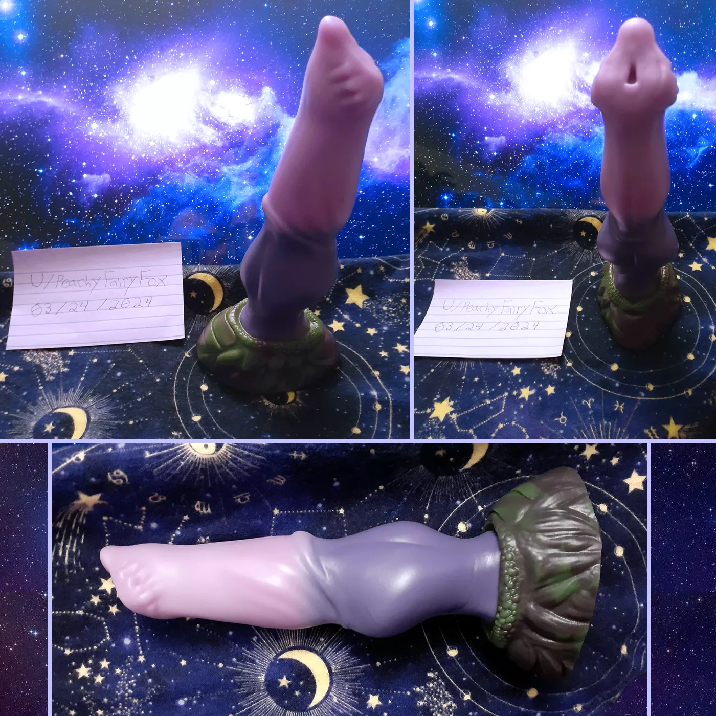 [US] WTS BD Roland, Medium Sized, Medium Firmness, Custom split fade with a marbled Clever Girl base, and the shaft being the fade from Roland's Natural. [Details in Comment] posted by PeachyFairyFox
