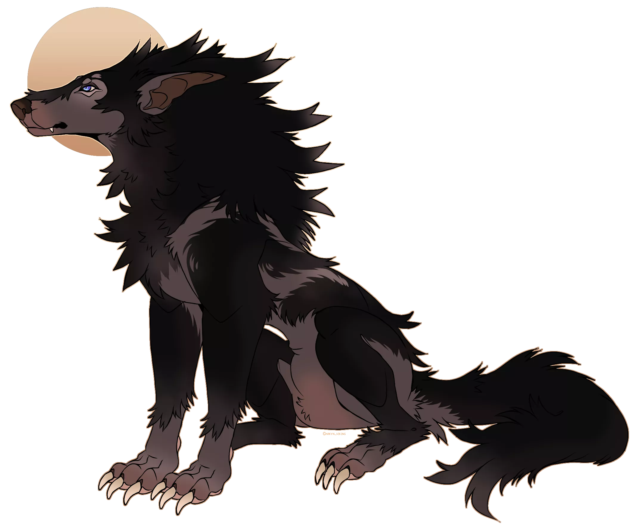 A better drawing for how I envision my sonas werewolf design. 💕 posted by Arkyn_Viking
