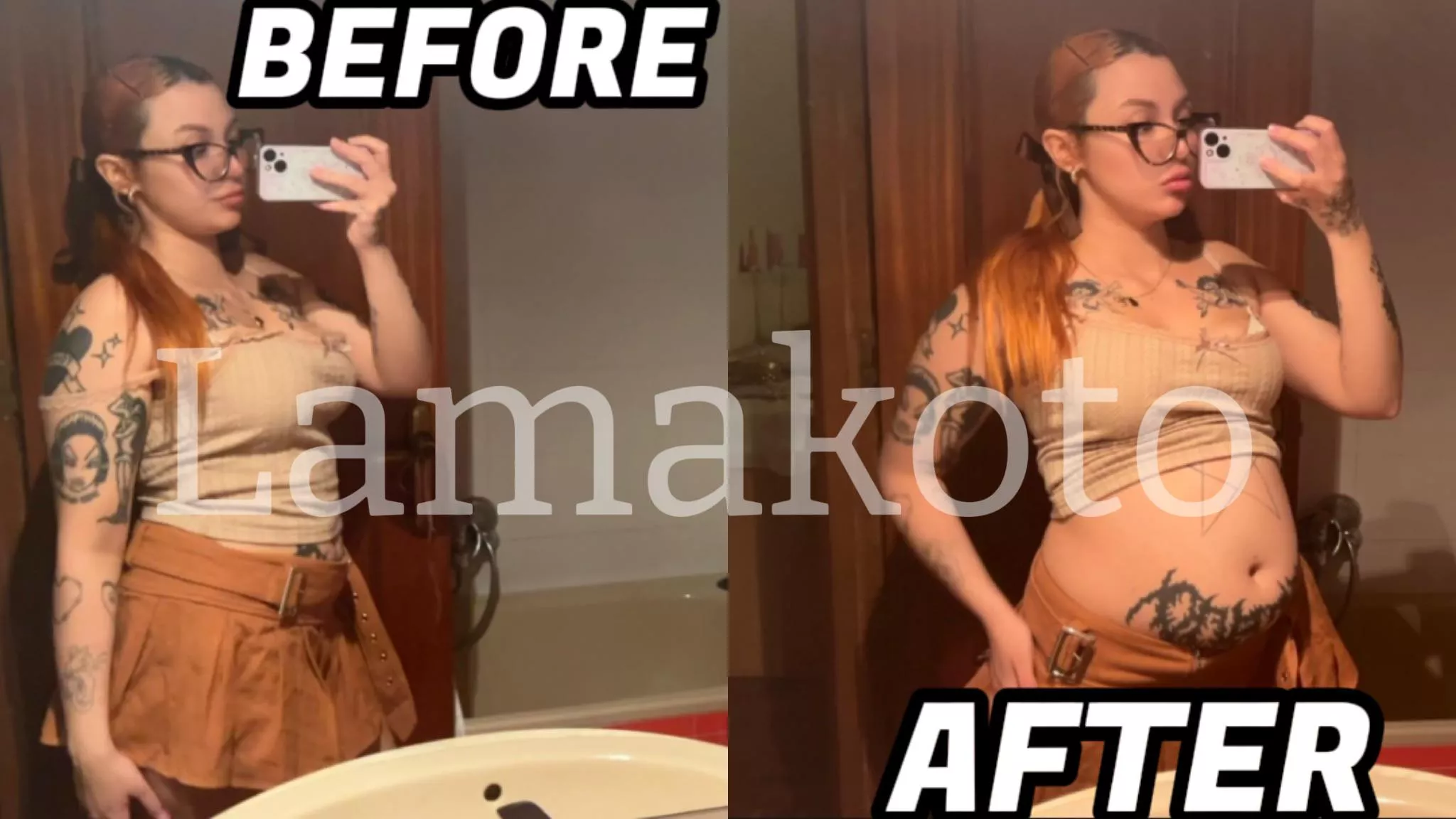 Before & After a stuffing 🍕 posted by Lamakoto