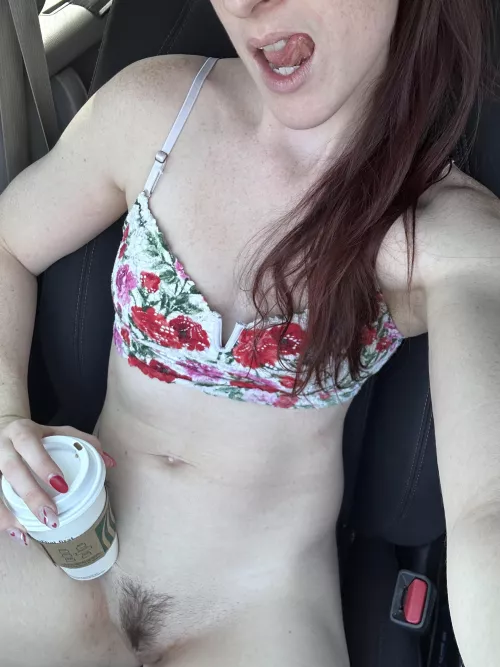 Getting my coffee at the Starbucks drive thru by Cay_Bakes