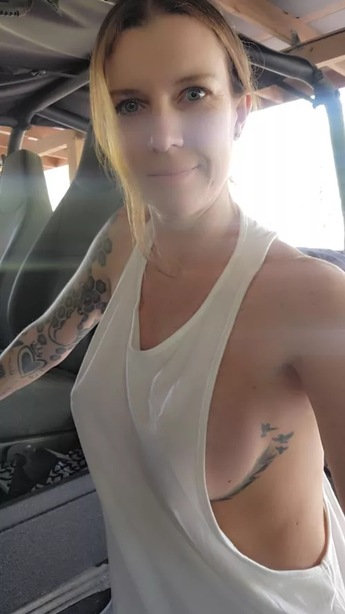 Mommy side boob in the school pick up line.  by ppitaplays_