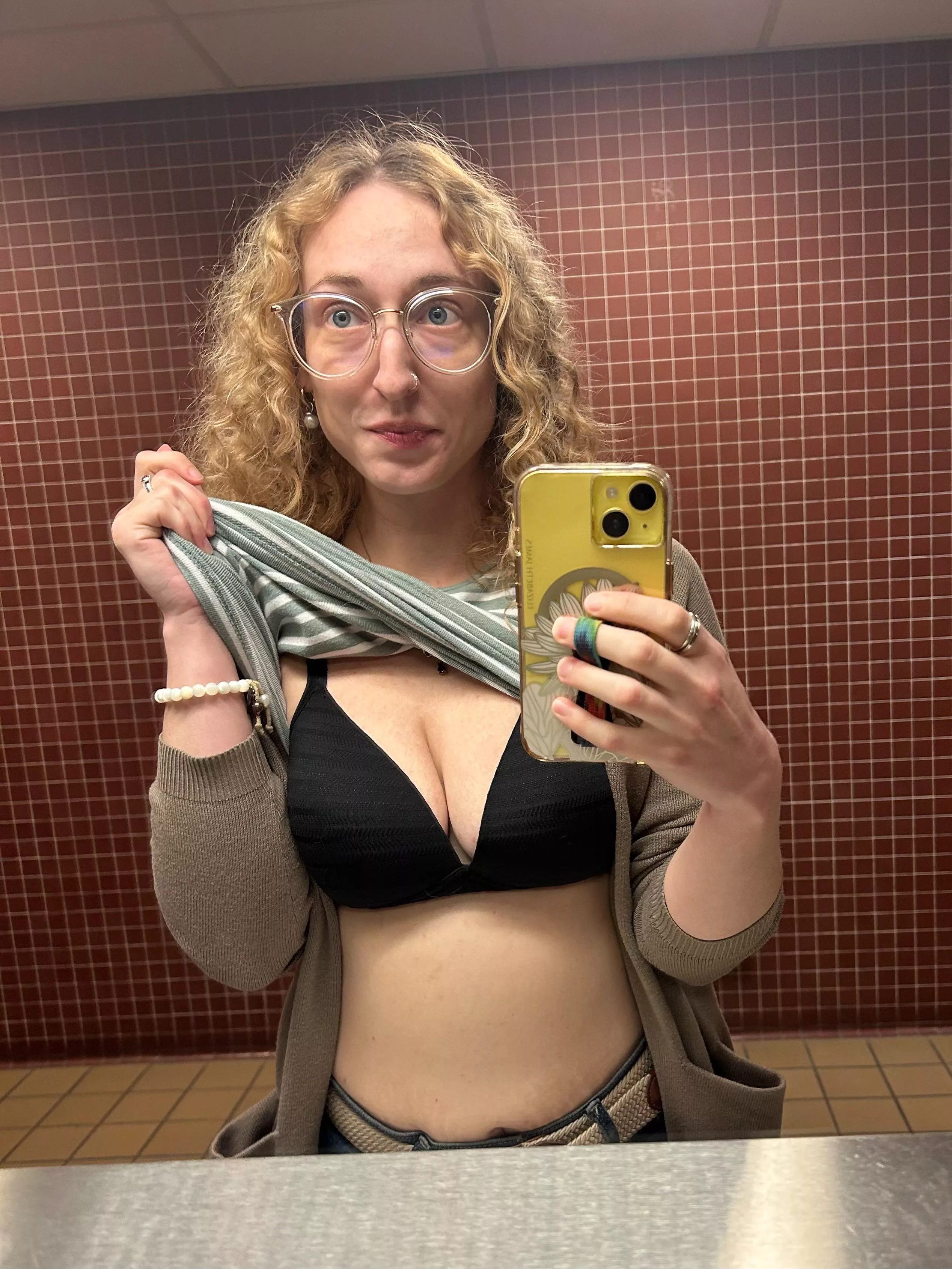 Naughty ladies room selfie time posted by curly_girly69