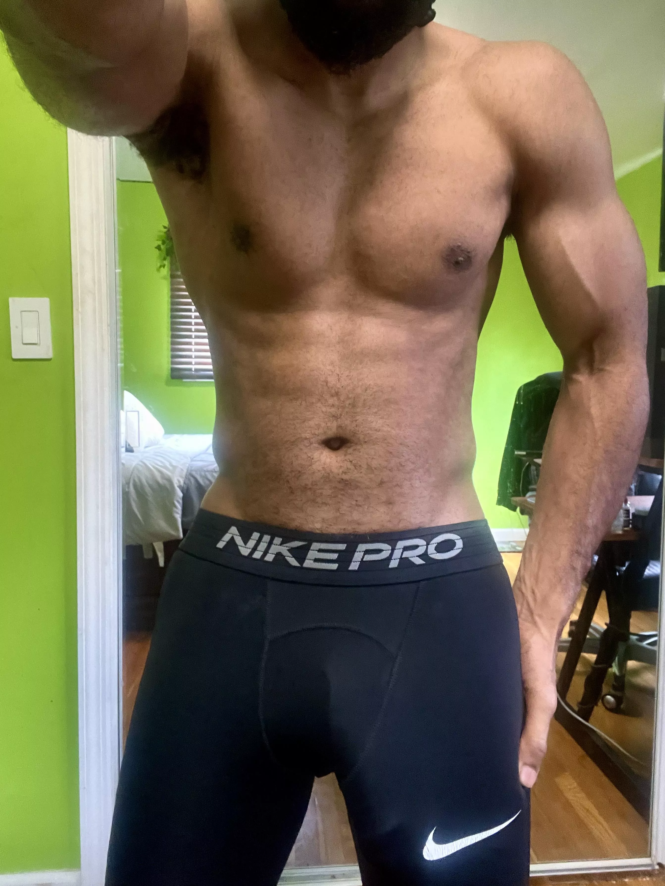 Even compression shorts can’t hide him posted by 8onagoodday