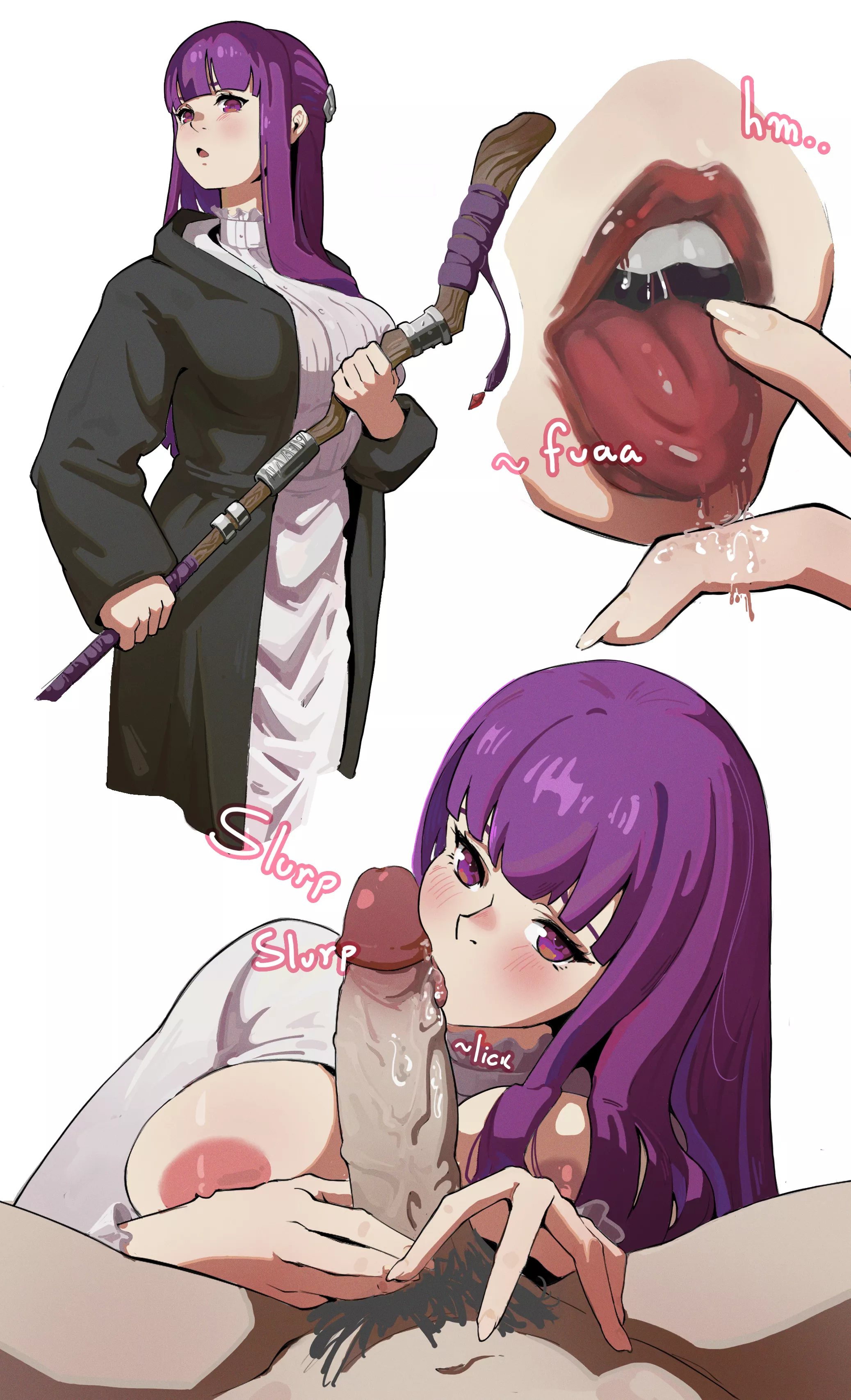 Fern having some fun with her mouth (yuribny) posted by Pharael69