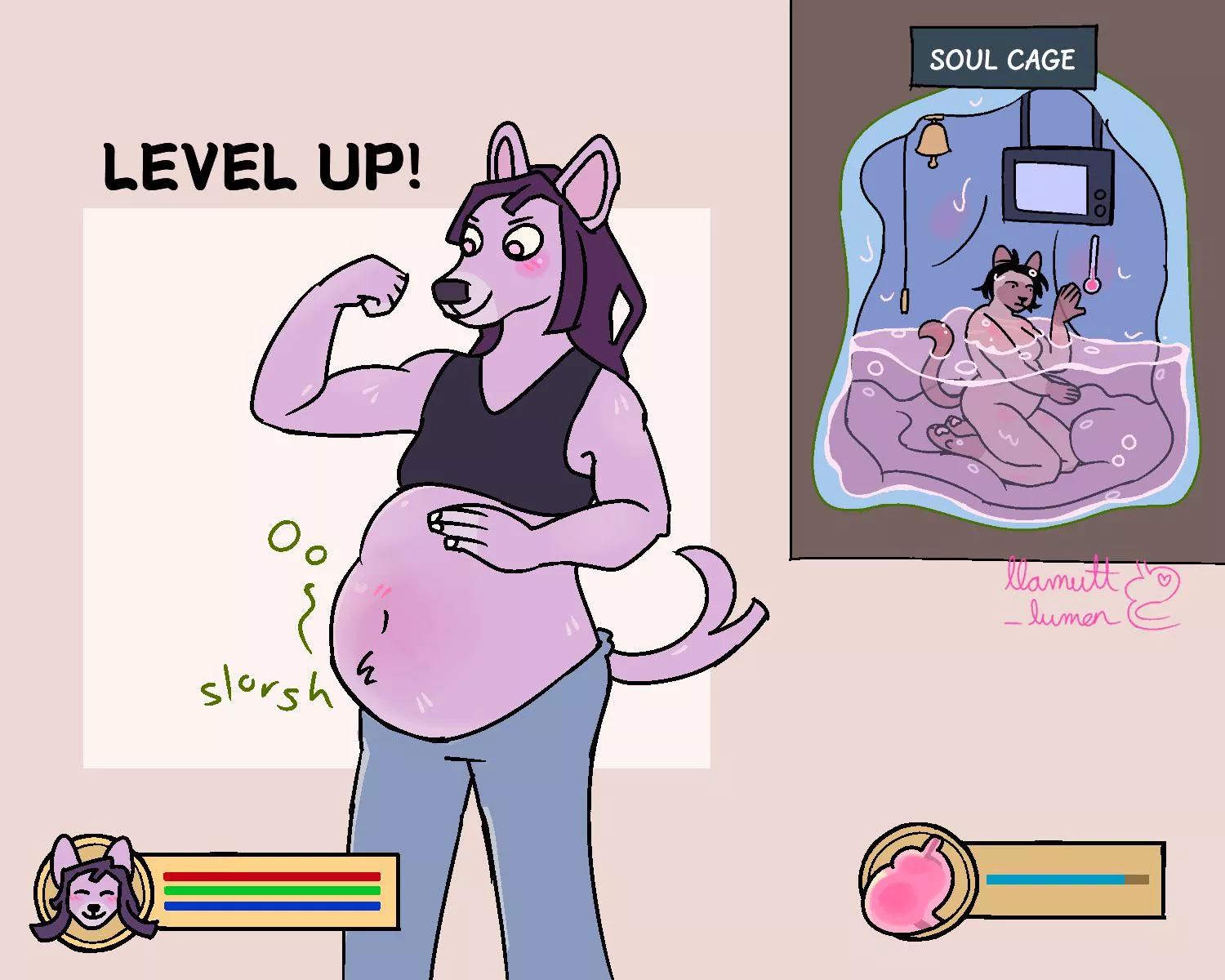 {image} Soul cage (llamutt_lumen) [F/f furry] [post vore post digestion] [absorption] [soul entrapment] [dog pred] [unwilling cat prey] posted by llamutt_lumen