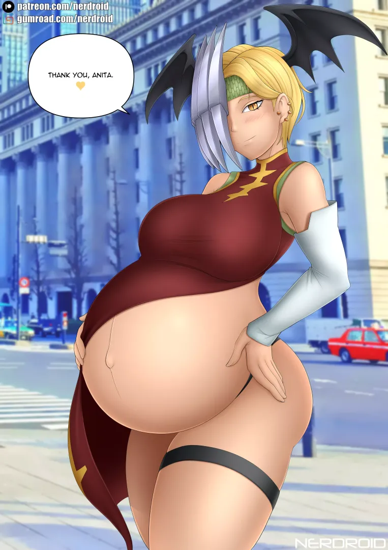 Pregnant Ryuko from My Hero Academia(NerDroid's Art) by Ner-Droid