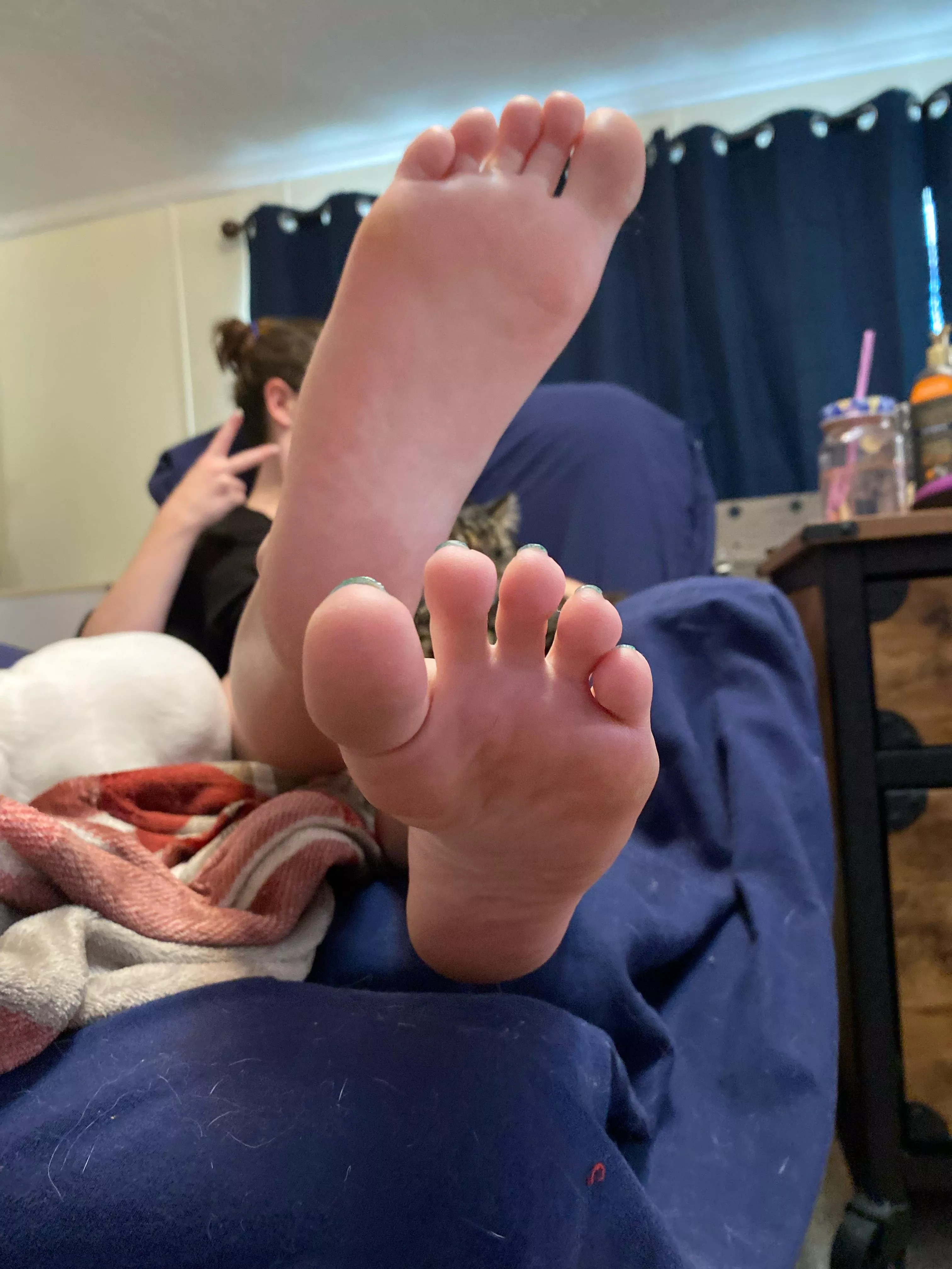 Which part of my small feet would you suck on first? 😉 posted by Scarletttfoxx