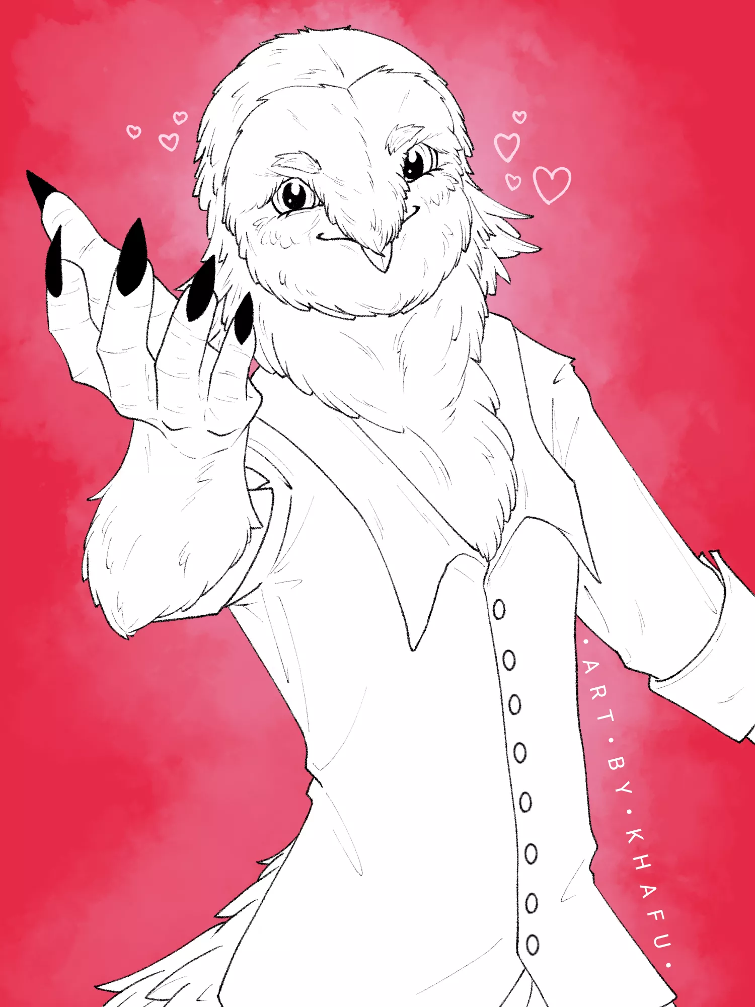 (Art by me!) Lineart added to my boy Quinn! Also I need a lil help! Question in description! posted by -Khafu-