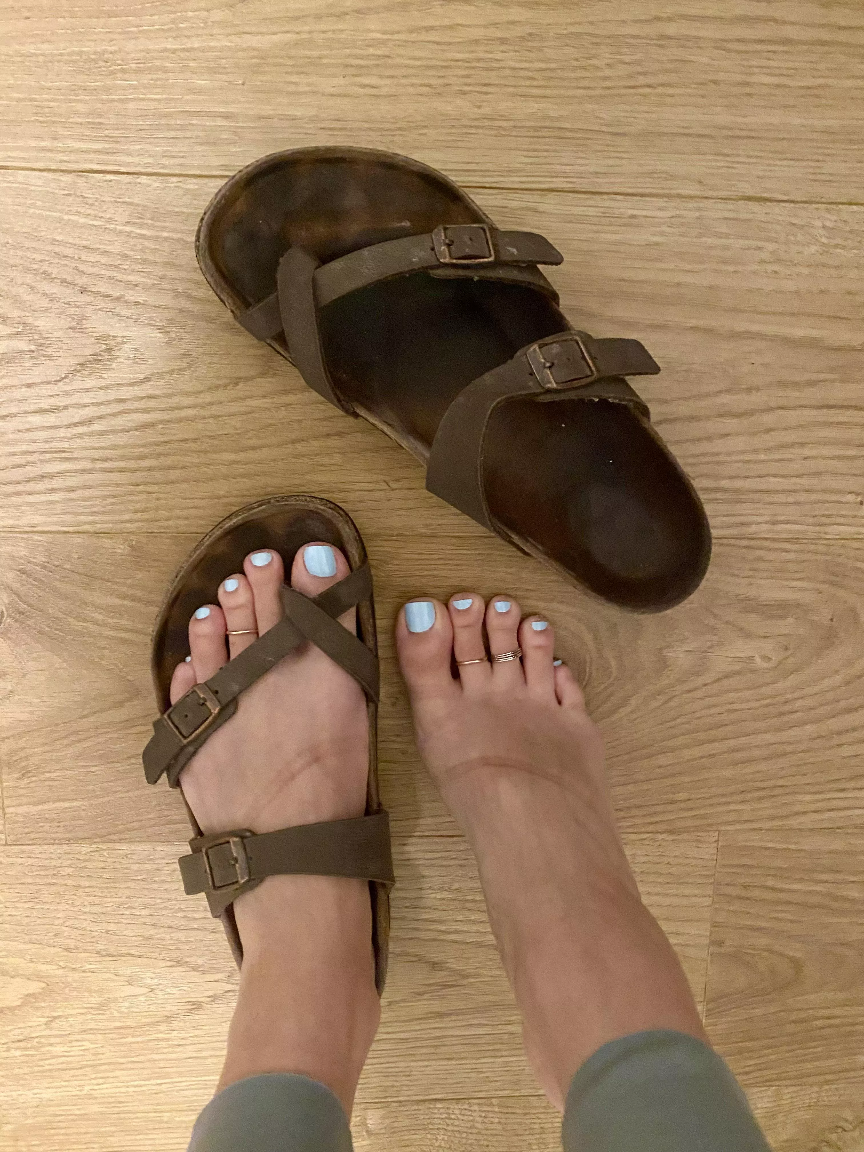 Fresh blue toes and old birks  posted by MiaHendrixxx