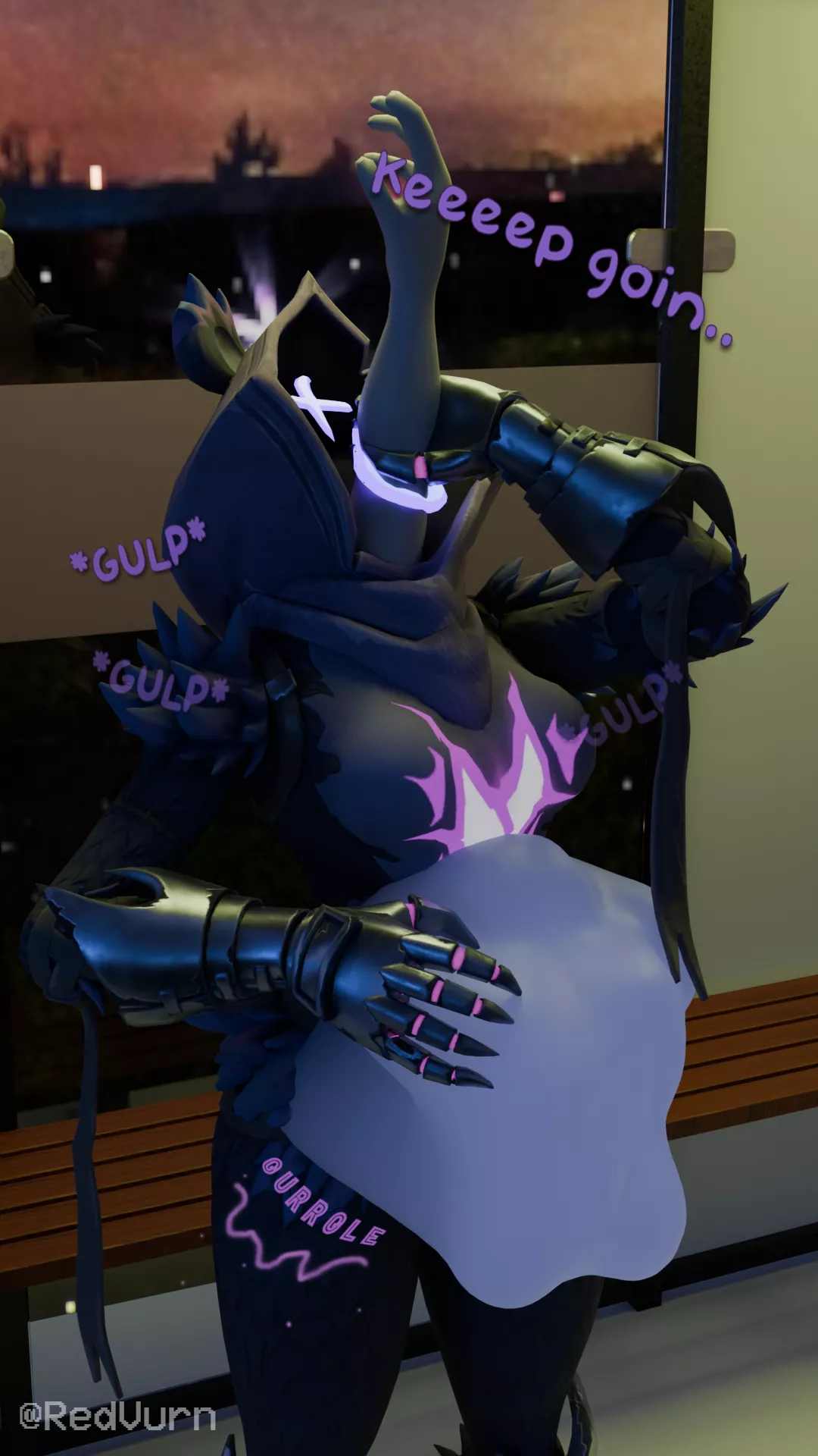 {Image} Raven Team Leader Swallows You{Art by @RedVurn on DA and Twitter} [Female Pred, Praise, Furry pred] posted by Puzzleheaded_Poet279