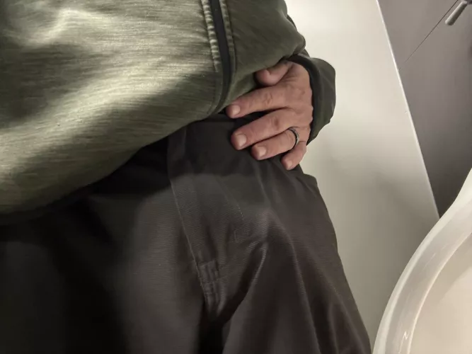 Ladies in the office told me my new pants look great…meanwhile these pants are old, just first day with no undies by letsplaytoday009