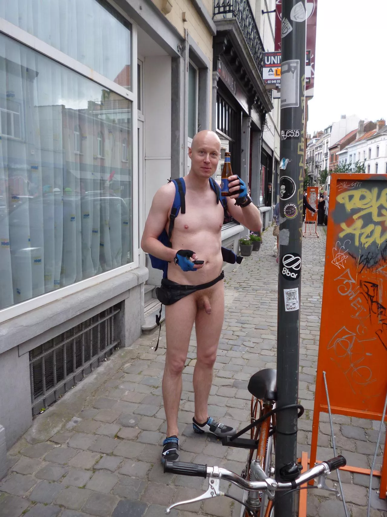 Naked in Brussels again during WNBR, the city I work as a high school teacher 😍 posted by ExcellentContract677