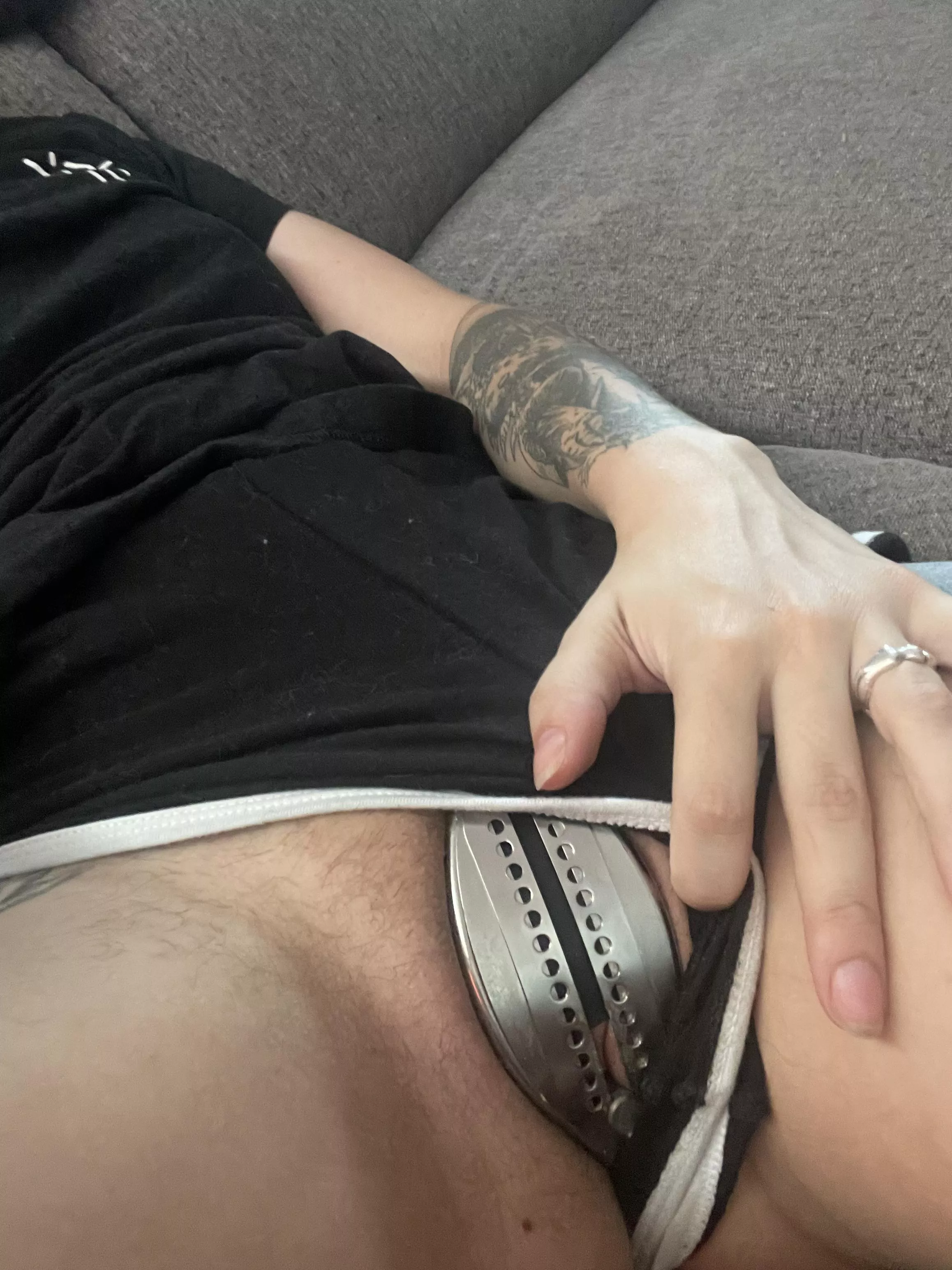 No panties allowed with the belt on posted by Chastityslut4679