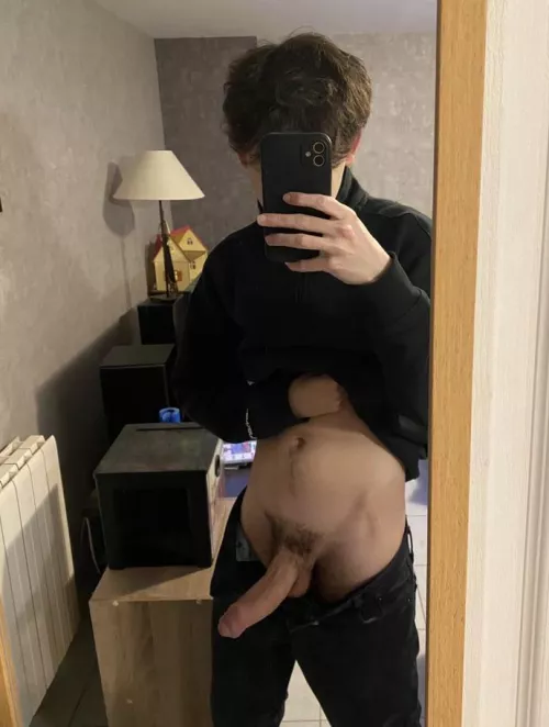 sweater up, pants down, cock out!  by kravinks