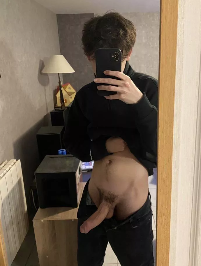 sweater up, pants down, cock out!  posted by kravinks